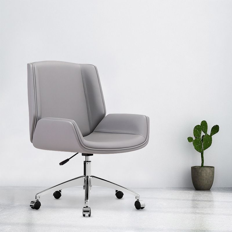 Contemporary Faux Leather Ergonomic Chair Mid-Back Conference Swivel Chair Clearhalo 'furn' 'furn_office_chair' 'Furniture' 'Office Chairs' 'Office Furniture' 'office_chair' 1200x1200_1774f89f-4fbc-4660-a396-a36ed539ce8f