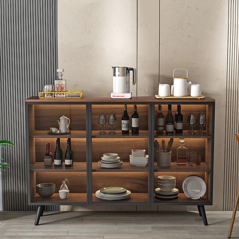 Sala da pranzo server di cucina contemporanea in legno porte in vetro buffet server