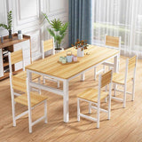 Modern Kitchen Dining Room Set with Wood Top and Double Pedestal Base Furniture for Home Use Clearhalo 'Dining Room Sets' 'Dining Tables & Seating' 'dining_room_set' 'furn' 'furn_dining_room_set' 'Furniture' 'furniture_dining_room_set' 'Kitchen & Dining Furniture' 'kitchen&dining_furn' 'kitchen' 1200x1200_1776d5fd-b806-46f2-8a61-bdf61404b5a3