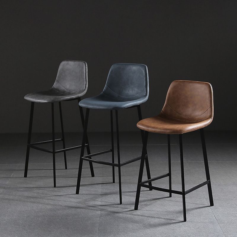 Nordic Style Leather Upholstered Barstool 4 Legs Bar Stool for Dining Room Clearhalo 'Bar Furniture' 'Bar Stools' 'bar_stools' 'furniture_bar_stools' 'Kitchen & Dining Furniture' 'kitchen&dining_furn' 'kitchen' 'kitchen_furn' Furniture' 1200x1200_1777e2ea-7af5-40df-8105-db060f2fa75d