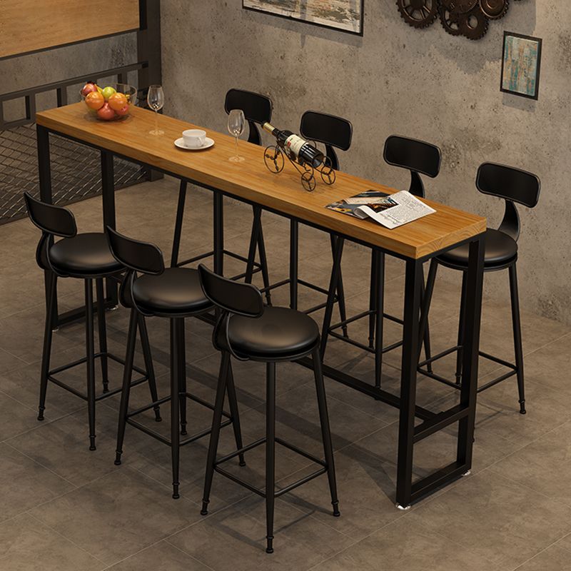 Tavolo da pranzo in legno in legno di pino tavolo da bar rettangolo industriale con base di cavalletto per balcone