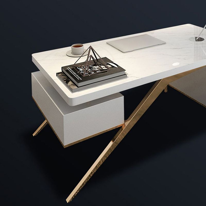 Escritorio contemporáneo para la oficina 28 "w x 30" H escritorio rectangular en blanco