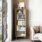 Glam Engineered Wood Bookcase Standard Closed Back Bookshelf with Cabinets