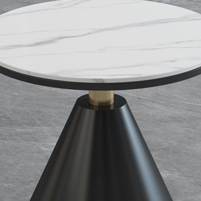 Modern Round Dining Table for Home Glossy Stone Dinette Table with Metal Base Clearhalo 'Dining Tables & Seating' 'Dining Tables' 'dining_table' 'furn' 'furn_dining_table' 'Furniture' 'Kitchen & Dining Furniture' 1200x1200_177b9928-5108-47fb-9140-4092d16d916f