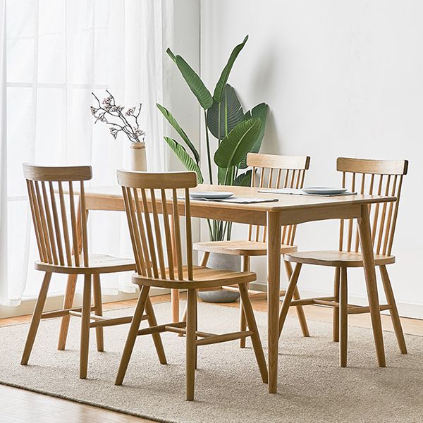 Solid Oak Dining Table Modern Rectangle Dining Table with 4 Natural Finish Legs Clearhalo 'Dining Tables & Seating' 'Dining Tables' 'dining_table' 'furn' 'furn_dining_table' 'Furniture' 'furniture_dining_table' 'Kitchen & Dining Furniture' 'kitchen' 'kitchen_dining_table' 1200x1200_177c1746-336d-4191-9fef-e17020e375b8