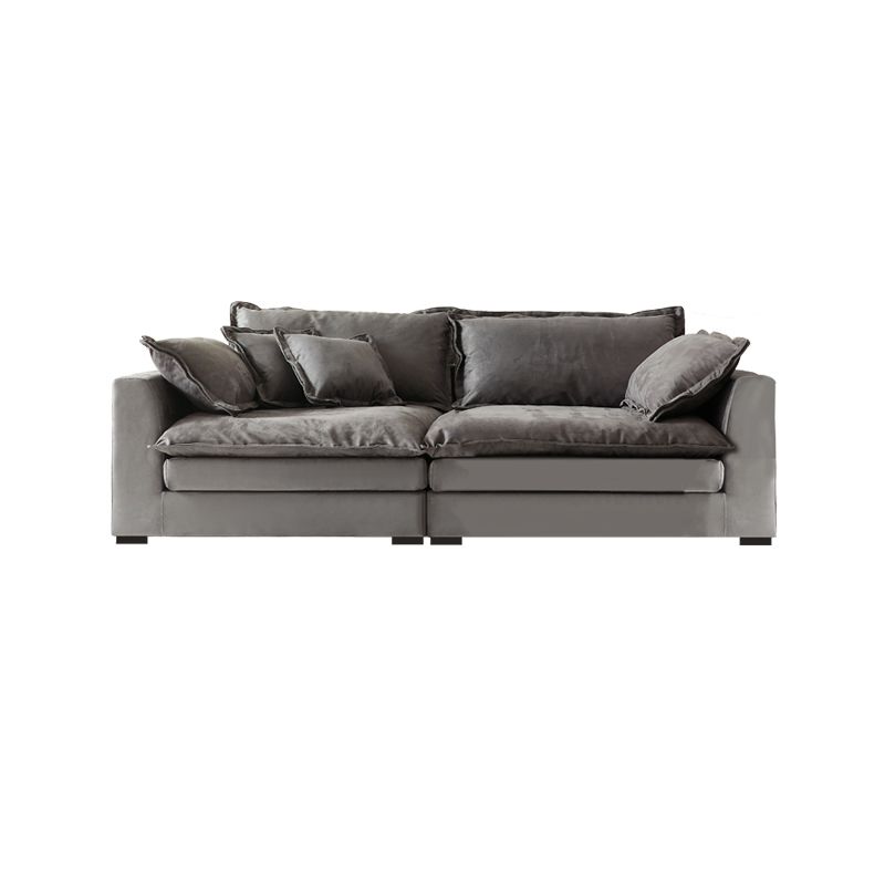 スリップカバーの静止リビングルーム枕トップアーム標準グレーソファ