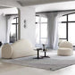 Velvet Tuxedo Arm Curved Sofa White Contemporary Sofa for Apartment