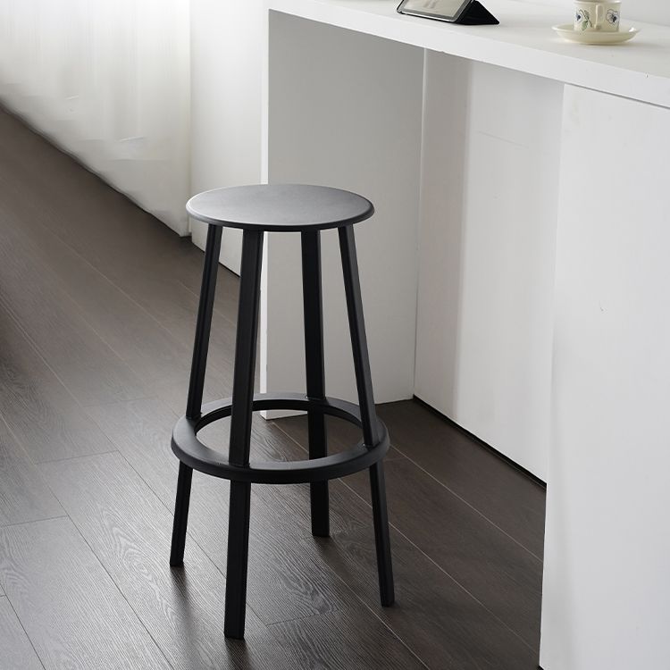Modern Rotatable Backless Counter Stool Iron Cafe Bar Stool with Pedal Clearhalo 'Bar Furniture' 'Bar Stools' 'bar_stools' 'furn' 'furn_bar_stools' 'Furniture' 'Kitchen & Dining Furniture' 1200x1200_177e792a-46b4-4e99-8ef9-5ae3beaca78e