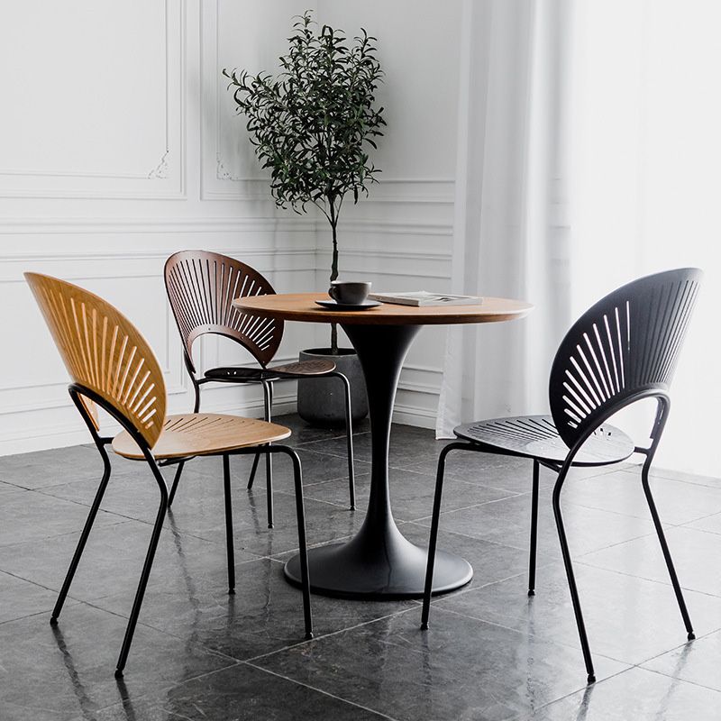 Industrial Style Patio Side Chair Open Back Armless Chair with Black Legs Clearhalo 'Dining Chairs' 'Dining Tables & Seating' 'dining_chair' 'furn' 'furn_dining_chair' 'Furniture' 'Kitchen & Dining Furniture' 1200x1200_177e8723-de17-4ccf-b1ba-6d2b5f905575