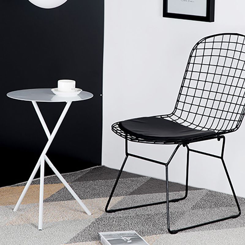 Mid-Century Round Side End Table Metal Cross Legs End Table, 22.8" Tall Clearhalo 'Coffee & Accent Tables' 'End & Side Tables' 'end_side_tables' 'furn' 'furn_end_side_tables' 'Furniture' 'Living Room Furniture' 1200x1200_177e880f-8a7d-4c63-9bf6-cfbd191c8975