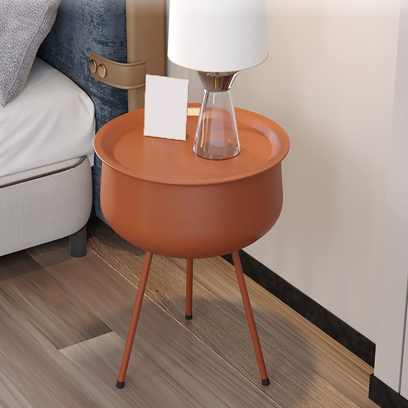 Iron Modern Night Table Round Metal Non-Storage Tablette de nuit avec les jambes