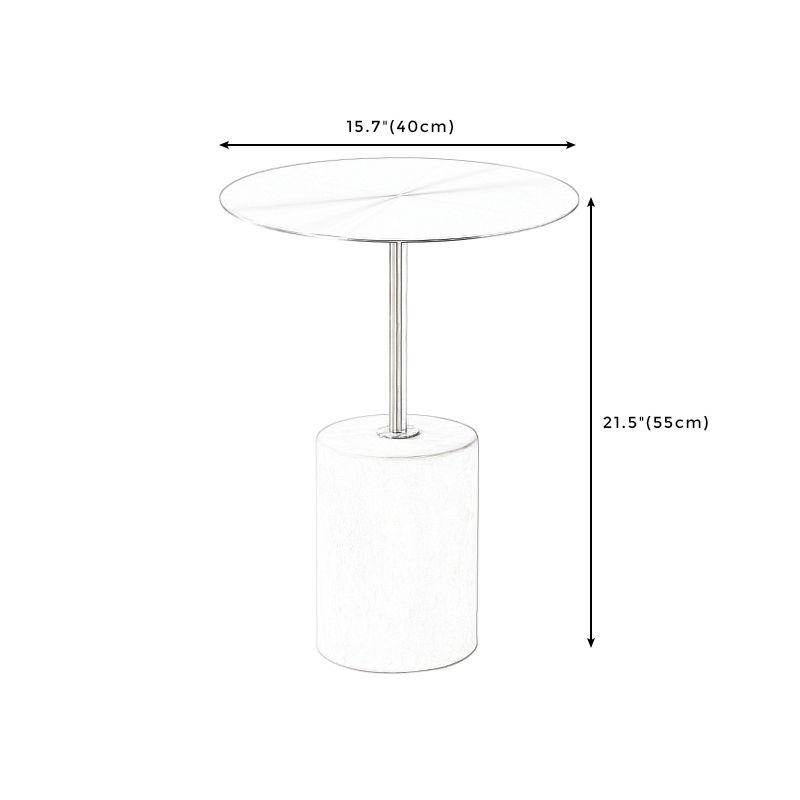 Round Metal Top Pedestal Side Table Pedestal End Table for Living Room
