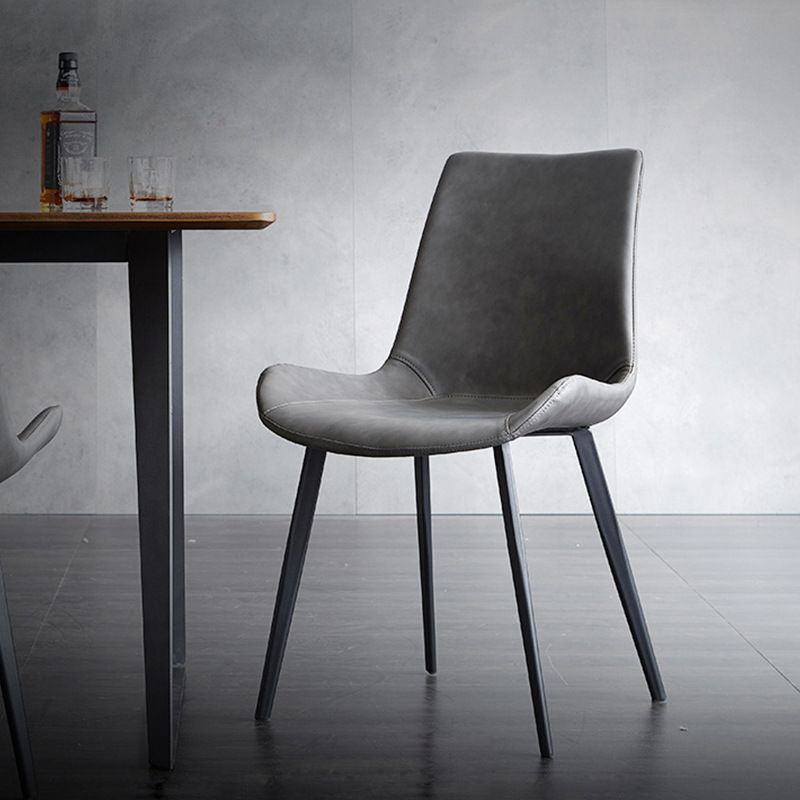 Minimalist Style Leather Dining Chairs Solid Back Arm Chair for Home Use Clearhalo ' kitchen&dining_furn' 'Dining Chairs' 'Dining Tables & Seating' 'dining_chair' 'furn' 'furn_dining_chair' 'Furniture' 'furniture_dining_chair' 'Kitchen & Dining Furniture' 'kitchen' 1200x1200_1780109a-ffb1-4ed0-9eb5-d7c184b3f3ab