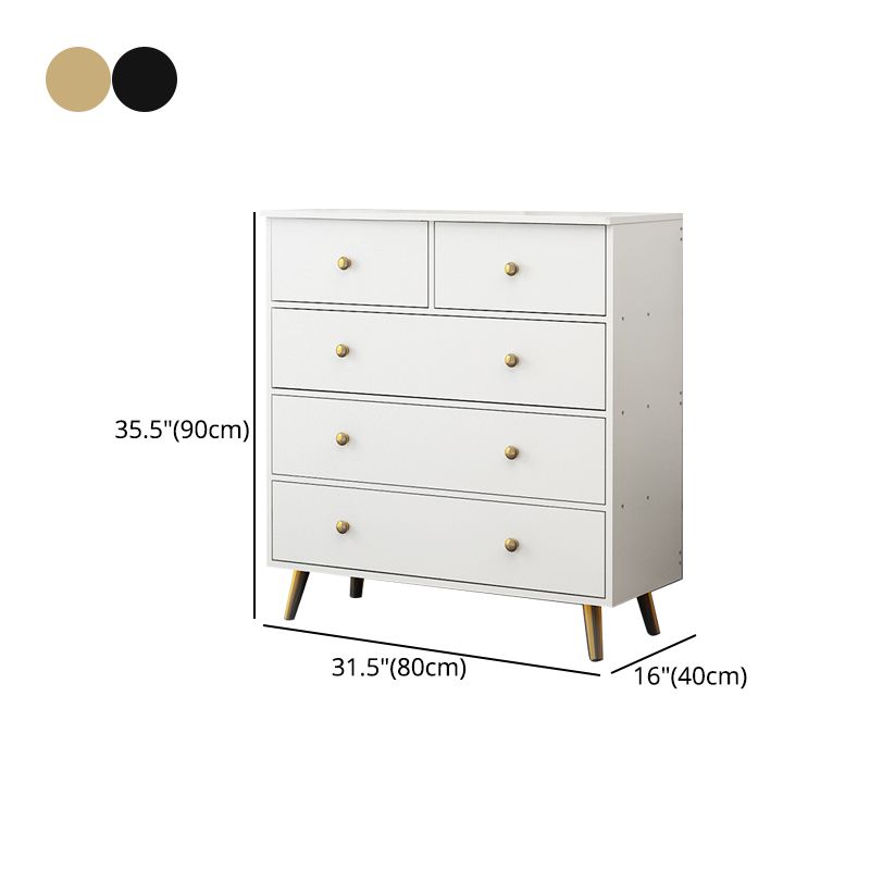 まっすぐな脚と引き出しストレージキャビネットのあるモダンなアクセントチェスト