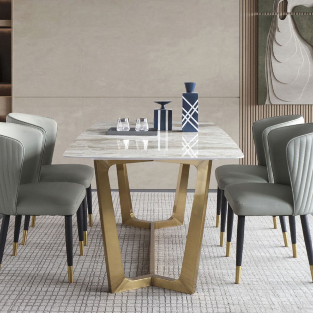 Metal Modern Rectangle Dining Table Sintered Stone Table for Dining Room Clearhalo ' dining_table' 'Dining Tables & Seating' 'Dining Tables' 'Furniture' 'furniture_dining_table' 'Kitchen & Dining Furniture' 'kitchen&dining_furn' 'kitchen' 'kitchen_dining_table' 1200x1200_1781f5d4-af2b-4069-a81f-c8baef681ba8