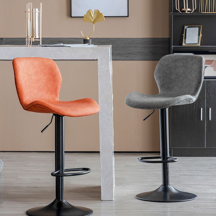 Contemporary Leather Adjustable Height Barstool Indoor Bar Stool with Low Back Clearhalo 'Bar Furniture' 'Bar Stools' 'bar_stools' 'furn' 'furn_bar_stools' 'furniture_bar_stools' 'Kitchen & Dining Furniture' 'kitchen&dining_furn' 'kitchen' 'kitchen_furn' Furniture' 1200x1200_178223c1-87b5-4688-b471-d21d852d78ec