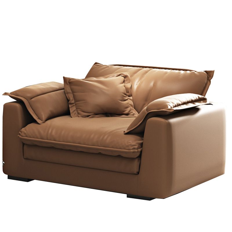 Divano in stile glam con un divano in pelle arancione piena di rivestimento arancione arancione