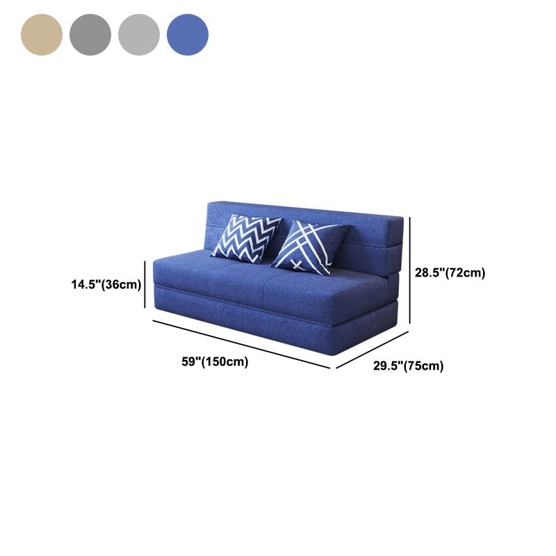 Contemporary Linen Armless Sofa Bed Slipcovered for Living Room
