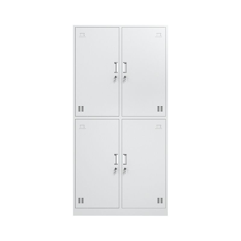 Steel White Storage Cabinet Contemporary Cabinet with Hinged Door Clearhalo 'Armoires & Wardrobes' 'armoires_wardrobes' 'Bedroom Furniture' 'furn' 'furn_armoires_wardrobes' 'Furniture' 1200x1200_1783ccde-8493-407f-94a8-9038655f5ca0