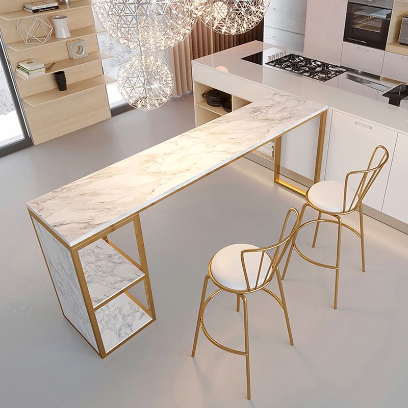 Rectangular Bar Height Table Faux Marble Top Bistro Pub Table for Patio Use Clearhalo 'Bar Furniture' 'Bar Tables' 'bar_tables' 'furn' 'furn_bar_tables' 'Furniture' 'Kitchen & Dining Furniture' 1200x1200_1784a7b4-1bb9-4318-843f-460f041914a5