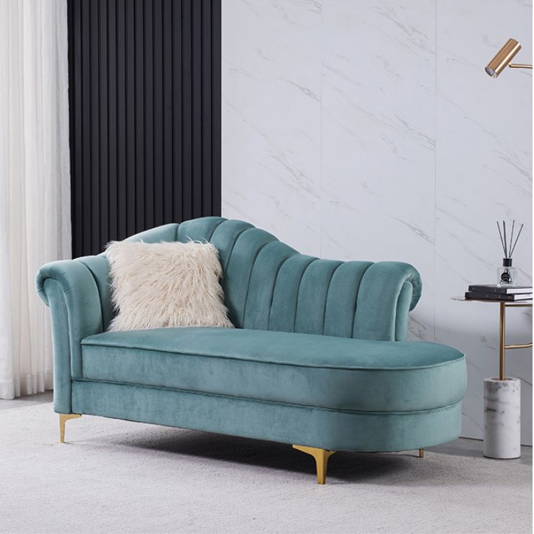 Luxury Style Velvet Chaise Lounge Bedroom Rolled Arms Chaise Clearhalo 'Chairs & Seating' 'Chaise Lounge' 'chaise_lounge' 'furn' 'furn_chaise_lounge' 'Furniture' 'Living Room Furniture' 1200x1200_178655b9-a083-42e6-883f-7e0c54842d96