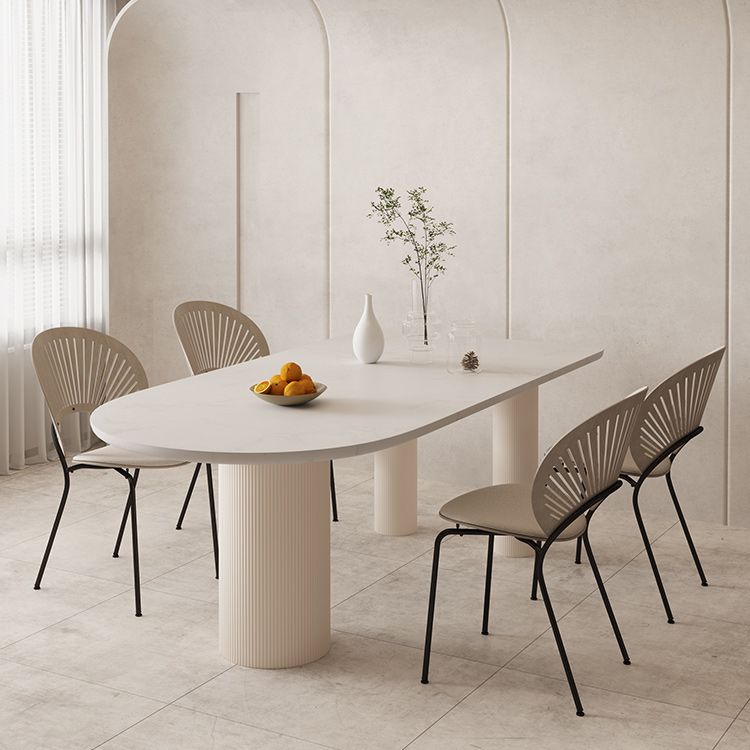 Mesa de forma libre para restaurante Mesa de comedor blanca de lujo con 3 patas