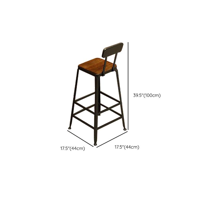 Industrial Low Back Counter & Bar Stool in Black and Brown for Restaurant Clearhalo 'Bar Furniture' 'Bar Stools' 'bar_stools' 'furn' 'furn_bar_stools' 'Furniture' 'Kitchen & Dining Furniture' 1200x1200_17871521-90e7-41c5-a15c-9273e5990b2b