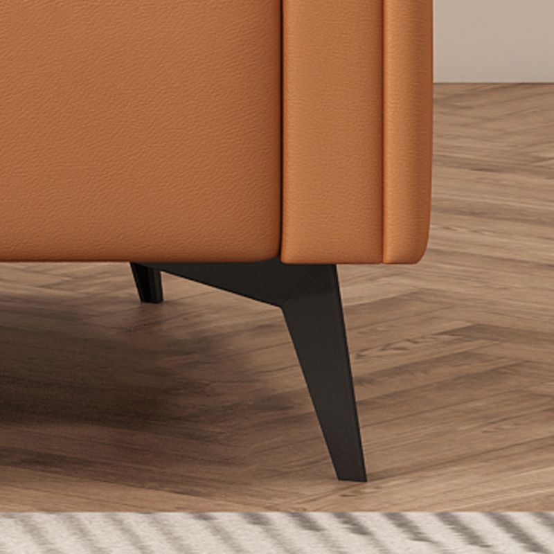 縫う枕バックスクエアアームコットンブレンドとフェイクレザーのセッピーソファ