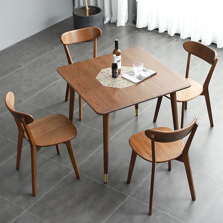 Square Industrial Dining Table Wood Color Fixed Table with Oakwood Solid Wood Clearhalo ' dining_table' 'Dining Tables & Seating' 'Dining Tables' 'furn' 'furn_dining_table' 'Furniture' 'furniture_dining_table' 'Kitchen & Dining Furniture' 'kitchen&dining_furn' 'kitchen' 'kitchen_dining_table' 1200x1200_1788c4d8-cbe1-4dec-b8e3-77d310212c96