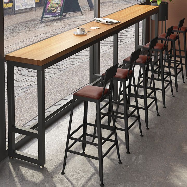 Solid Wood Bar Table Set 1/7 Pcs Industrial Metal Frame Bar Table and Stools Clearhalo 'Bar Furniture' 'furn' 'furn_home_bar_bar_sets' 'Furniture' 'Home Bars & Bar Sets' 'home_bar_bar_sets' 'Kitchen & Dining Furniture' 1200x1200_1788de3b-93f4-44c9-a65c-4b9244ff740e