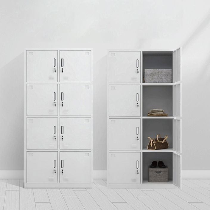 Contemporary Style Wardrobe White Metal Wardrobe Closet for Home Clearhalo 'Armoires & Wardrobes' 'armoires_wardrobes' 'Bedroom Furniture' 'furn' 'furn_armoires_wardrobes' 'Furniture' 1200x1200_178a2f1f-7844-44a0-8175-b488b5c5b9bd