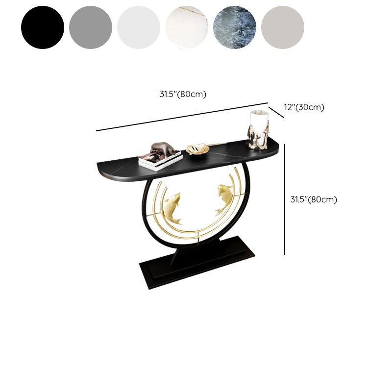 Tavolo console contemporanea a forma di luna tavolo console in pietra per sala