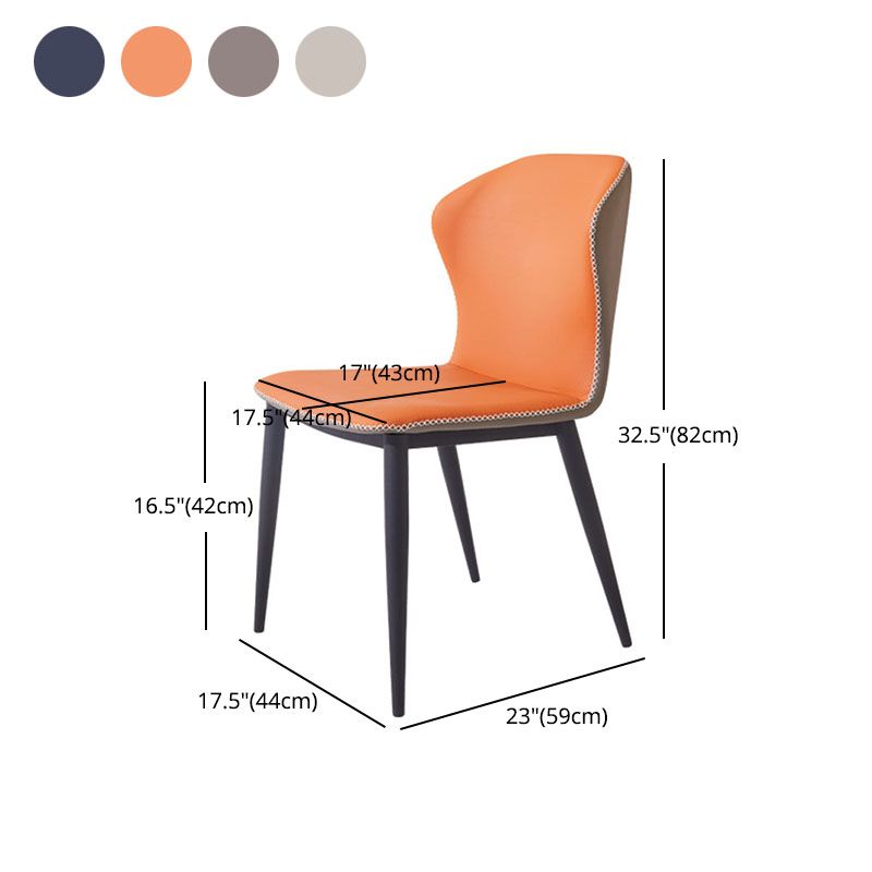 Eigentijdse stijl stoel keuken armloze wingback stoelen met metalen benen