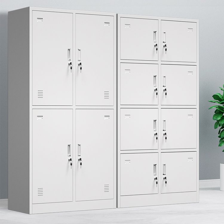 Modern Grey Storage Cabinet with Hinged Door Metal Cabinet for Bathroom Clearhalo 'Armoires & Wardrobes' 'armoires_wardrobes' 'Bedroom Furniture' 'furn' 'furn_armoires_wardrobes' 'Furniture' 1200x1200_178d3641-6150-4cef-9160-3acac8776cef