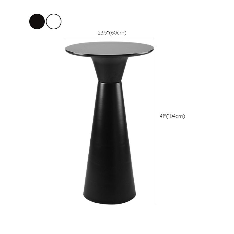 Contemporary Round Bar Height Table Metal Base Bar Table in Black and White Clearhalo 'Bar Furniture' 'Bar Tables' 'bar_tables' 'furn' 'furn_bar_tables' 'Furniture' 'Kitchen & Dining Furniture' 1200x1200_178d4710-d2b7-4d74-9ed9-38cba39d2e11