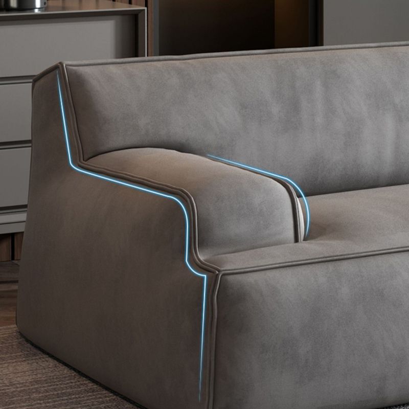 Sofá de sofá de brazo empotrado en la espalda retrocedida contemporánea estándar en gris