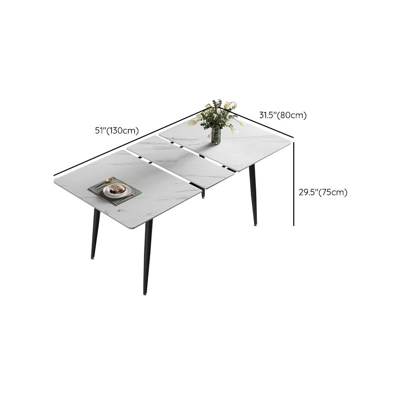 Modern Simple Dining Table Sintered Stone Dinner Table with Metal Legs Clearhalo 'Dining Tables & Seating' 'Dining Tables' 'dining_table' 'furn' 'furn_dining_table' 'Furniture' 'Kitchen & Dining Furniture' 1200x1200_178f8267-2081-47a9-90b7-ff410063edac