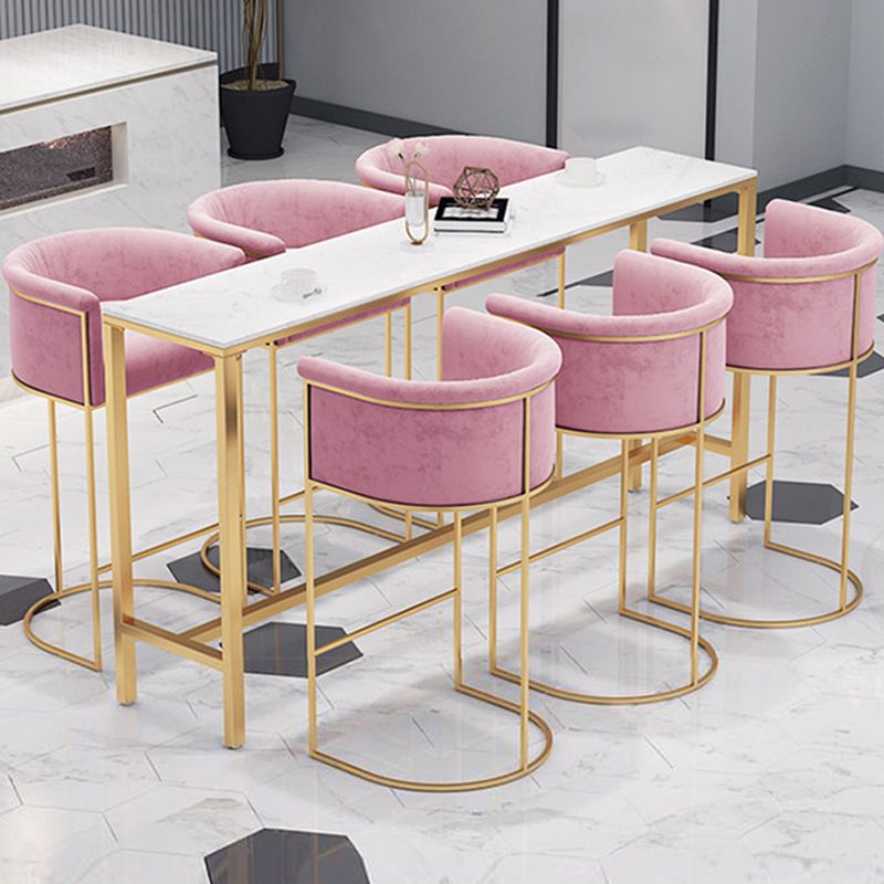 Scandinavian Bar and Counter Stool Low Back Stool with Pedestal Base in Gold Clearhalo 'Bar Furniture' 'Bar Stools' 'bar_stools' 'furn' 'furn_bar_stools' 'Furniture' 'furniture_bar_stools' 'Kitchen & Dining Furniture' 1200x1200_178fa887-a797-4102-984f-657834b2e33b