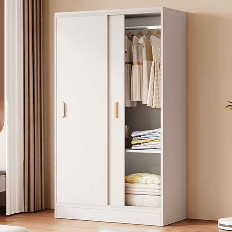 Contemporary Freestanding Wardrobe Armoire Wood Sliding Doors Wardrobe