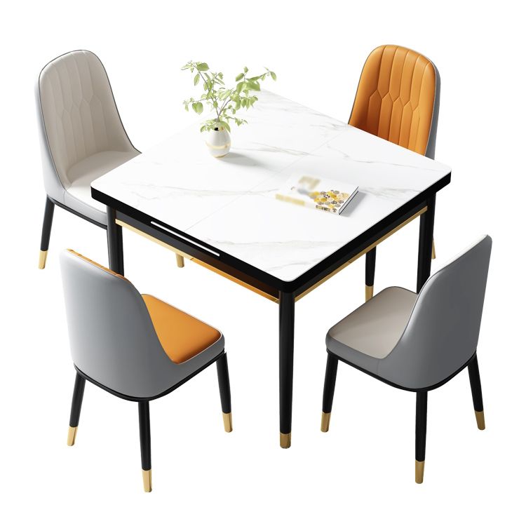 Industrial Style Stone 31.5''Dining Table Square 4 Legs Table for Dining Room Clearhalo ' dining_table' 'Dining Tables & Seating' 'Dining Tables' 'furn' 'furn_dining_table' 'Furniture' 'furniture_dining_table' 'Kitchen & Dining Furniture' 'kitchen&dining_furn' 'kitchen' 'kitchen_dining_table' 1200x1200_17906f66-5c35-49b3-bcde-4f83b8f861a0