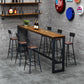 Industrial Solid Wood Bar Table Black and Metal Base Bar Table Clearhalo 'Bar Furniture' 'Bar Tables' 'bar_tables' 'furn' 'furn_bar_tables' 'Furniture' 'Kitchen & Dining Furniture' 1200x1200_179462df-bc6f-4438-b6cb-d7f27b42e134