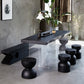 Black Modern Double Pedestal Table Rectangle Pine Solid Wood Top Dining table Clearhalo 'Dining Tables & Seating' 'Dining Tables' 'dining_table' 'furn' 'furn_dining_table' 'Furniture' 'furniture_dining_table' 'Kitchen & Dining Furniture' 1200x1200_17947450-56f0-4862-87bb-ebb5ed850a6f