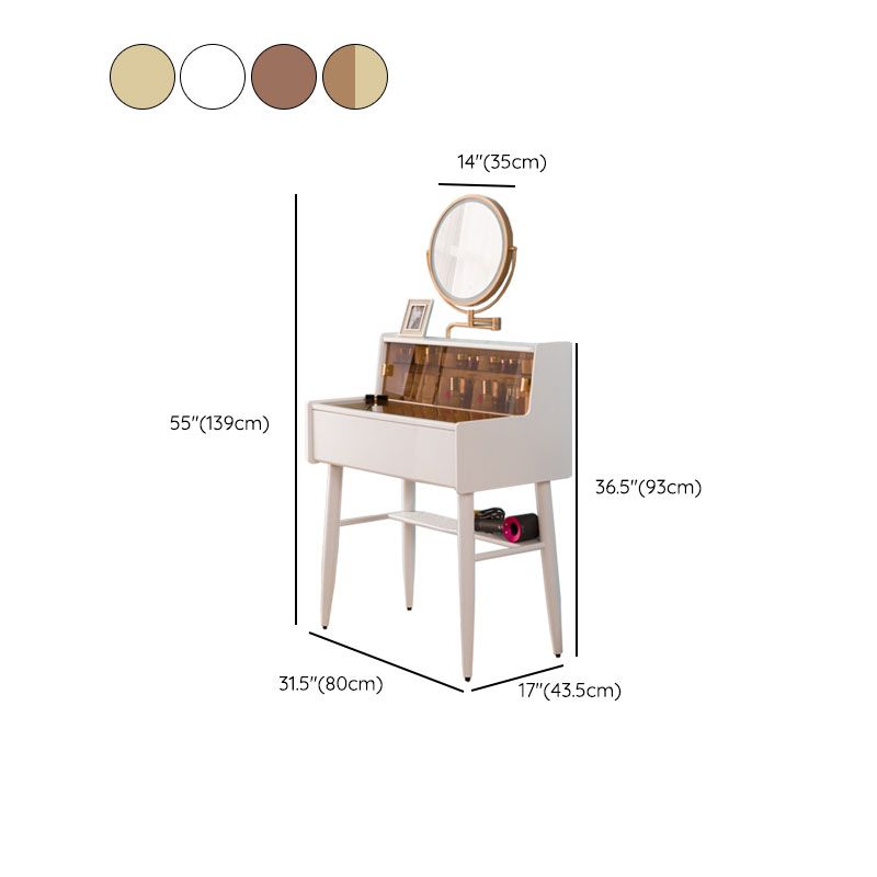 Camera da letto per trucco per trucco in vetro contemporaneo 36,6 "H Vanity per il trucco