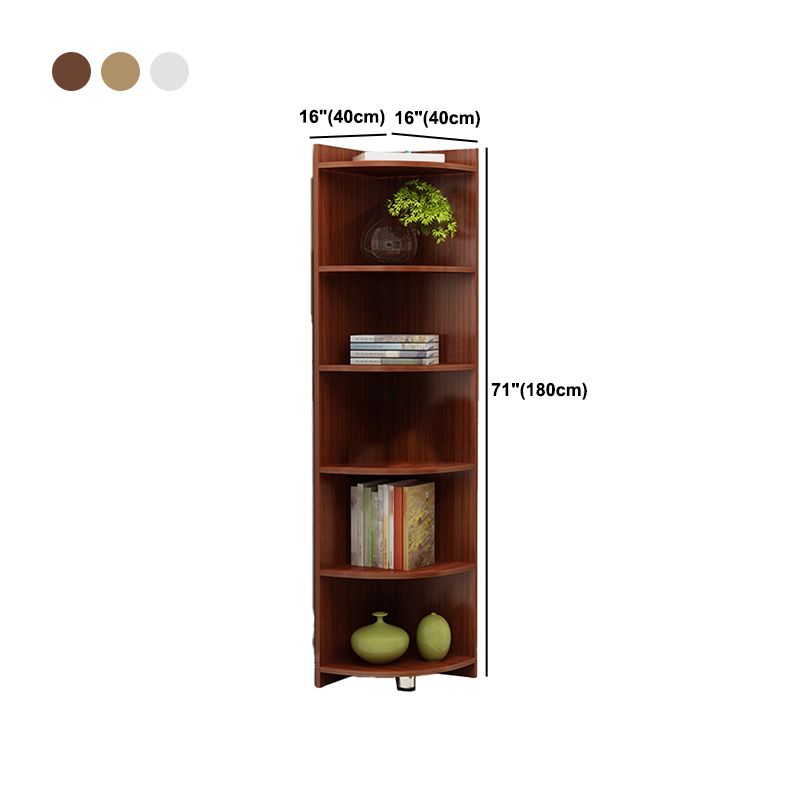 Cassa di accento del triangolo moderno di metà secolo con ripiani in legno 5 mensole