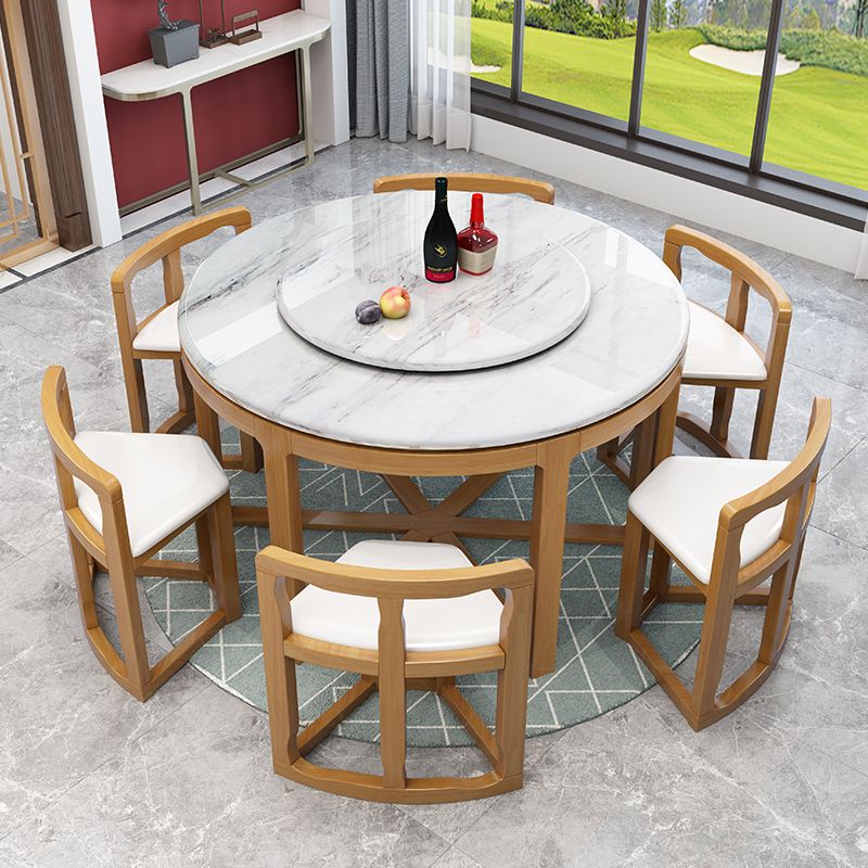 Faux Marble Dining Table Round Pedestal Dining Site Table for Home