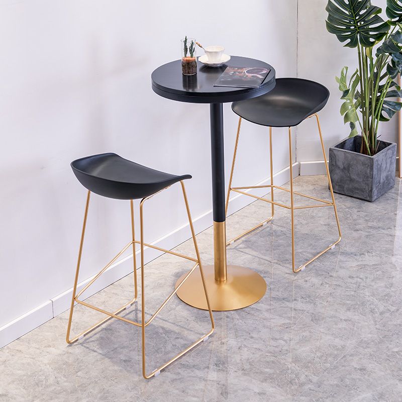 1/3/4 Piezas Mesa de barra de hierro glamorial Juego de bistro redondo con tapa de mármol de imitación negra