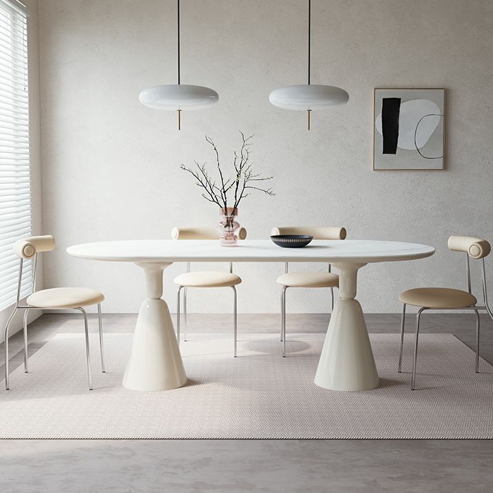 Oval 1/2/4/5/6/7 Piece e set di set di set da pranzo bianco