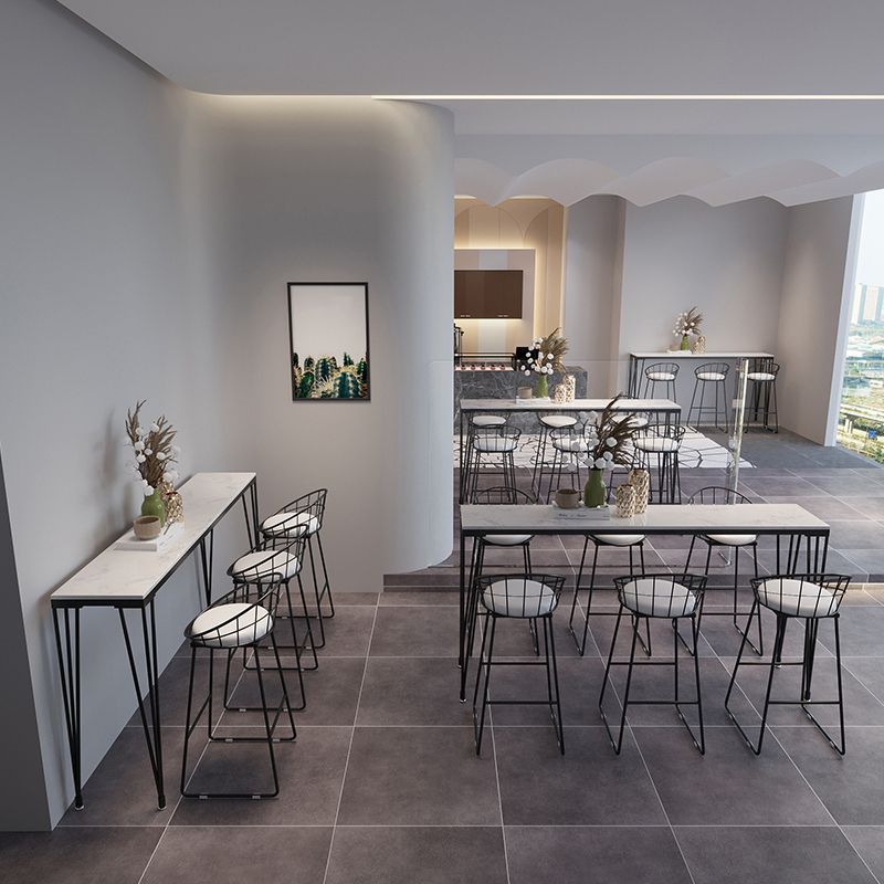 Modern 1/7 Pieces Bar Table Set Rectangle Stone Counter Table with High Stools for Cafe Clearhalo 'Bar Furniture' 'furn' 'furn_home_bar_bar_sets' 'Furniture' 'Home Bars & Bar Sets' 'home_bar_bar_sets' 'Kitchen & Dining Furniture' 1200x1200_179bee37-5f09-4319-b887-7cbdb03a79d0