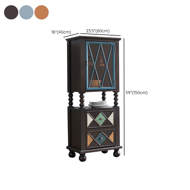 Rustic Floor Wine Rack Solid Wood Wine Bottle Holder for Living Room