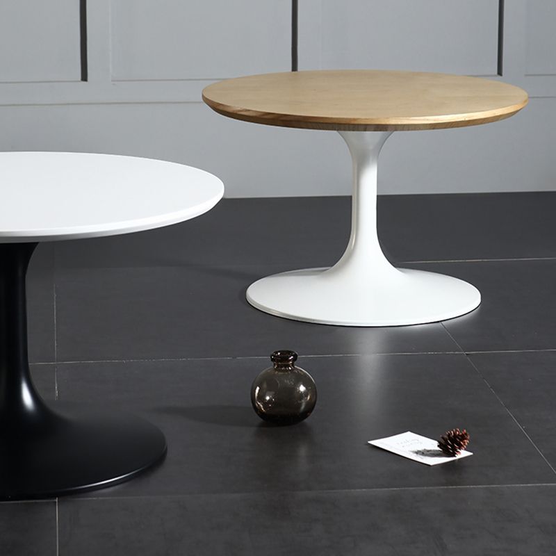 Tulip Metal Square Side Table Wood-based Panel Light Luxury Atmosphere Log Color Pattern